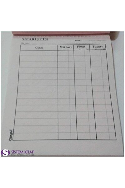 ÖZKAN Otokopili Sipariş Fişi Mini 50*2 Nüsha
