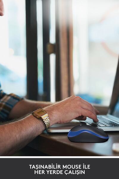 logitech M185 USB Alıcılı Kompakt Kablosuz Mouse, Mavi 910-002236