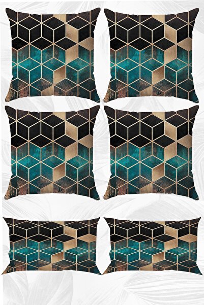 LadiesHome Migo Mozaik Husă pentru pernă cu două fețe cu imprimeu 43x43 și hu...