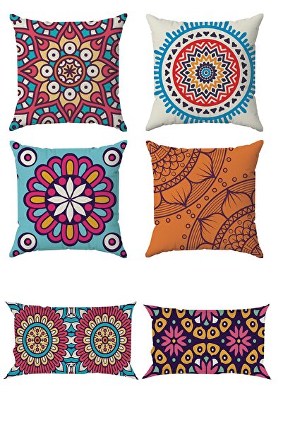 LadiesHome Huse pentru perne cu tematică Mandala, cu două fețe, cu imprimeu 4...