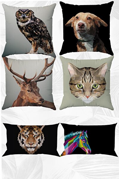 LadiesHome Σετ μαξιλαροθήκης μαξιλαριού Polygonal Digital Art διπλής όψης 43x...