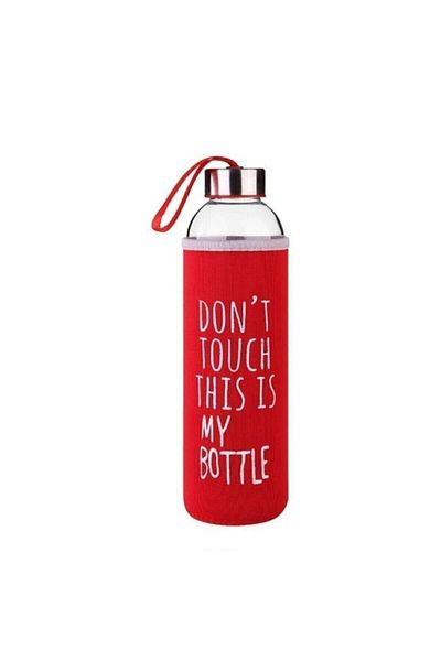 My Bottle زجاجة مياه زجاجية بحجم 500 مل مع علبة حمراء - زجاجة رياضية