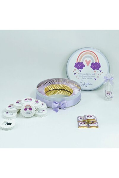 TuNa Chocolate Gökkuşağı Temalı Kız Bebek Çikolatası & Magnet