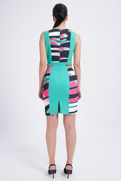 Balizza Blz-beli Patterned Dress with Metal Accessories