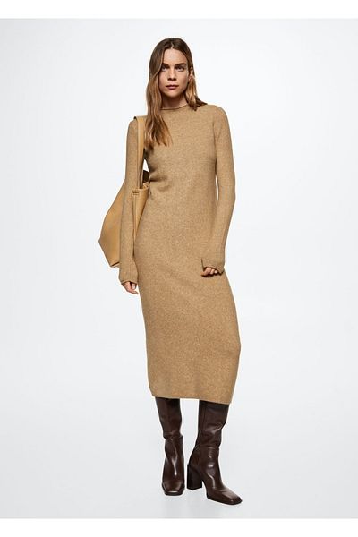 MANGO Woman Πλεκτό φόρεμα Perkins Collar