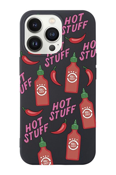 shoptocase Iphone 14 Pro Max Uyumlu Hot Stuff Tasarımlı Içi Süet Lansman Tele...