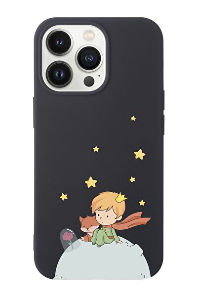 shoptocase Iphone 14 Pro Max Uyumlu Küçük Prens Ve Tilki Tasarımlı Içi Süet L...