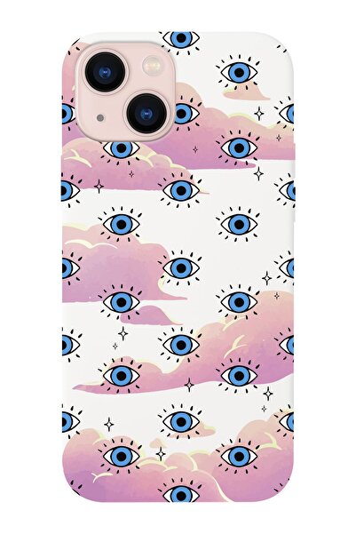 shoptocase حافظة هاتف متوافقة مع هاتف Iphone 14 Plus بتصميم عيون زرقاء - 2 من جلد الغزال