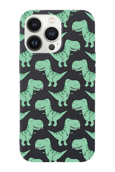 shoptocase Iphone 14 Pro Max Uyumlu Yeşil Dinazor Tasarımlı Içi Süet Lansman ...