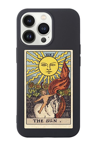 shoptocase Iphone 14 Pro Uyumlu The Sun Tarot Tasarımlı Içi Süet Lansman Tele...