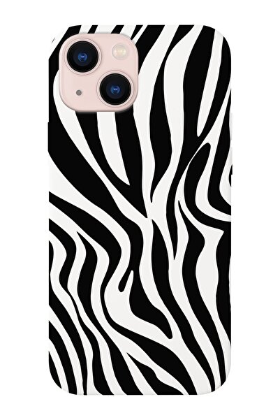 shoptocase Iphone 14 Uyumlu Zebra Tasarımlı Içi Süet Lansman Telefon Kılıfı