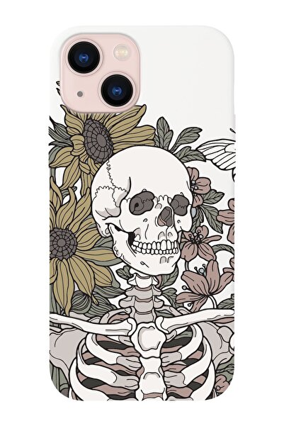 shoptocase حافظة هاتف من جلد الغزال بتصميم جمجمة زهرية متوافقة مع هاتف Iphone...