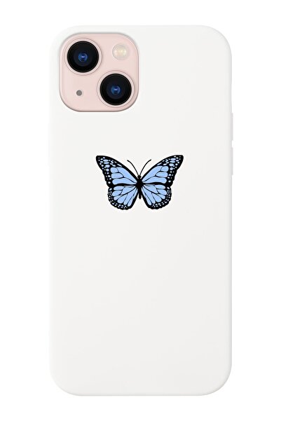 shoptocase غطاء هاتف آي فون 14 بلس متوافق مع تصميم الفراشة من الداخل من جلد ا...