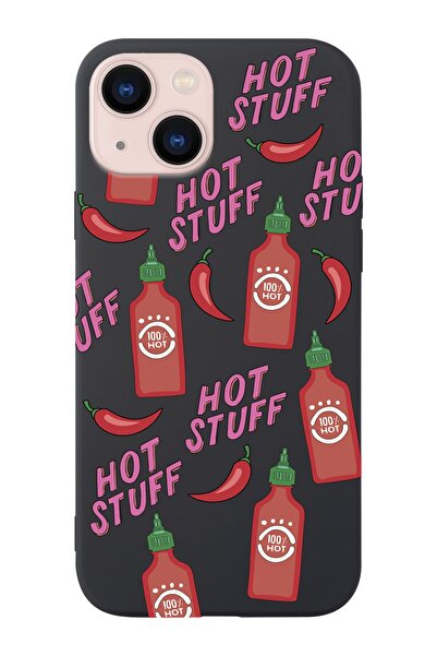 shoptocase Iphone 14 Uyumlu Hot Stuff Tasarımlı Içi Süet Lansman Telefon Kılıfı