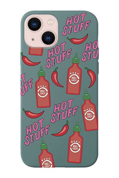 shoptocase Iphone 14 Plus Uyumlu Hot Stuff Tasarımlı Içi Süet Lansman Telefon...