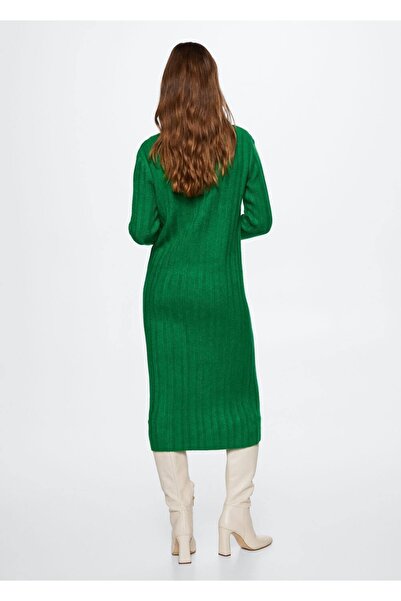 MANGO Woman Lastikli Midi Boy Elbise