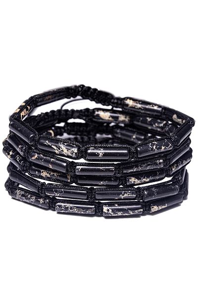 Tesbih Atölyesi Certified Black Varisite Stone Natural Stone Bracelet