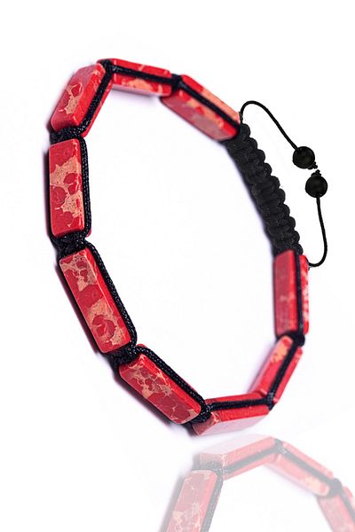 Tesbih Atölyesi Certified Red Varisite Stone Natural Stone Bracelet