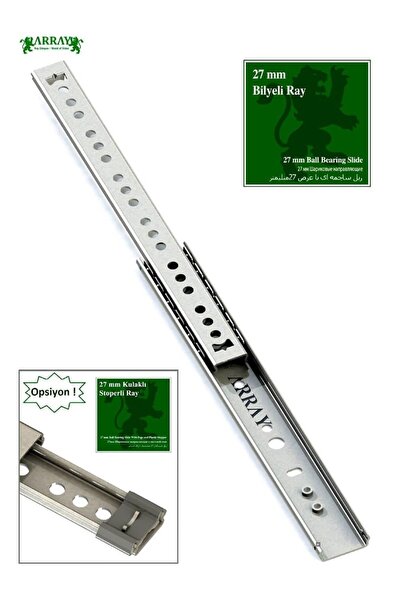 Genel Markalar Bilyalı Mat Ray 27mmx34.2cm - Çekmece Rayları - Metalik