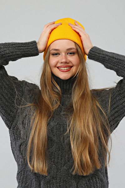 Aghilo - Yellow Basic Folded Beret Unisex