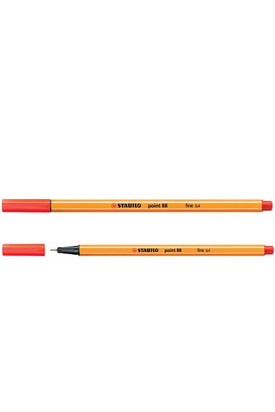 Stabilo 0.4 mm Red 88/48 - 10 Pieces Felt Tip Thin Pen