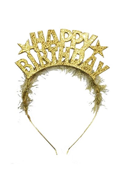 Azebu تاج حفلة عيد ميلاد مكتوب عليه عيد ميلاد سعيد باللون الذهبي