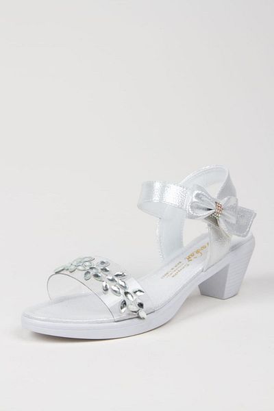 shopland Shiny Rhinestone Heeled Children's Sandals Evening Dress Shoes Orthopedic Sole Special Day Summer Ballerinas