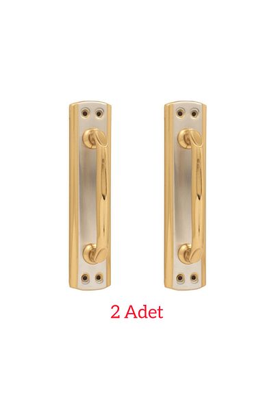 ARON (2 PCS) Nobel Elif Pull Albifirin Yellow - Satin Door Handle 17.5x4cm for Sliding and Pulling Doors
