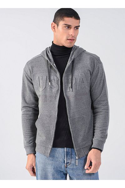 U.S. Polo Assn. Ανδρική Γκρι Ζακέτα - Ύφασμα Tanza