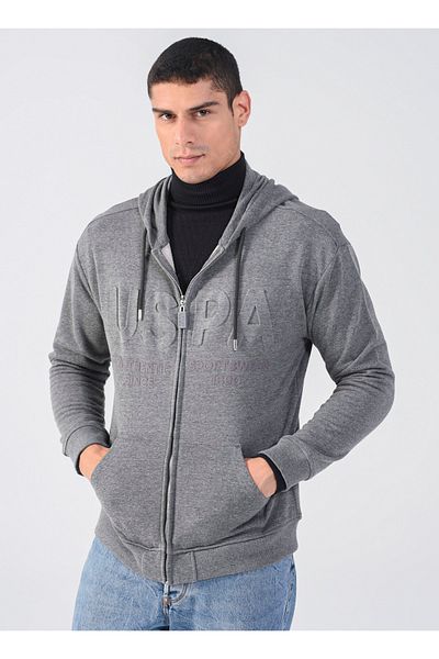U.S. Polo Assn. Ανδρική Γκρι Ζακέτα - Ύφασμα Tanza