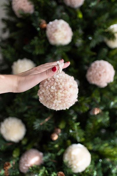 Emtory Home Ecru Snowball 6 Διακοσμητικά Χριστουγεννιάτικα Στολίδια