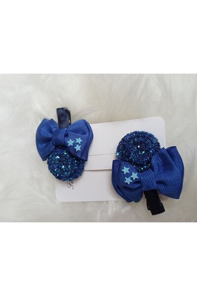 Genel Markalar Mavi Organik El Yapımı Şeker Kurdele Klipsli Toka (2'li)