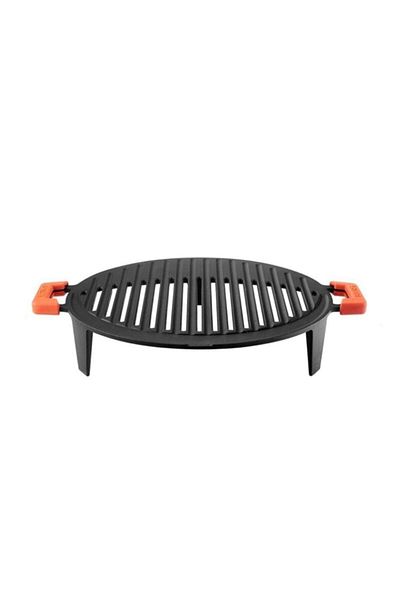 Lava Cast Iron Barbecue Grill with Double Silicone Handle Round Model 37 Cm