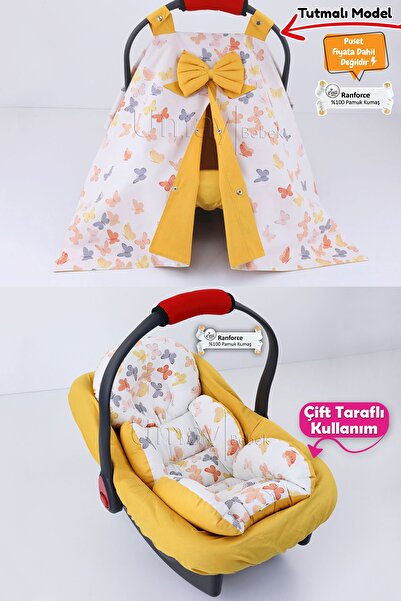 Umaybebek 3 Parça - Puset Örtüsü, Bel Destekli Puset Minderi, Puset Çarşafı, ...