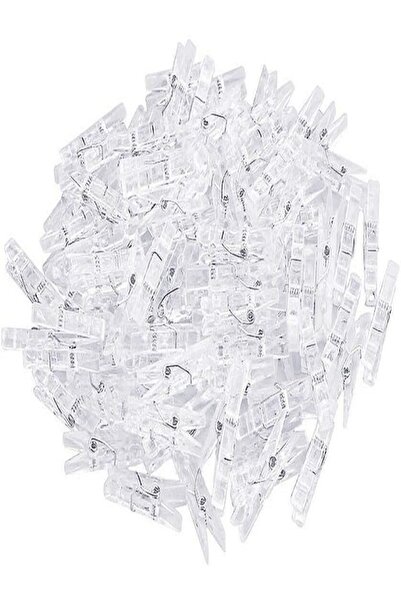 CajuArt 100 Adet Şeffaf Mini Mandal 3cm Hobi Fotoğraf Askı Mandalı