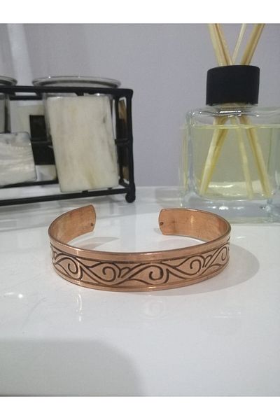 KAVELE Pure Copper Enli Bracelet with Motif 100% Copper Snap-on Suitable for All Wrists