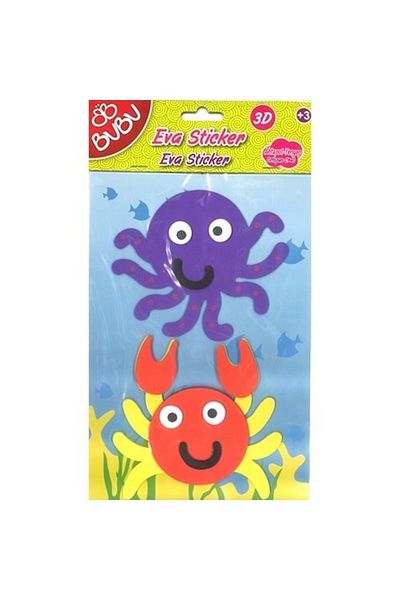 Bubu Eva Sticker 3d Μεγάλο Μέγεθος Χταπόδι Καβούρι