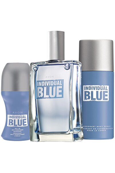 AVON Individual Blue Edt 50 ml Deodorant Rollon 3lü Set