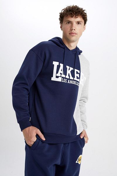 DeFacto NBA Los Angeles Lakers Comfort Fit Hooded Sweatshirt
