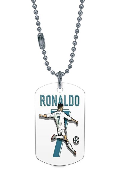 Zeron Tasarım Ronaldo Baskılı Gümüş Renk Künye / Kolye Dft4384