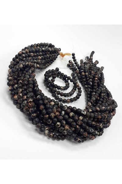 Yüksel Boncuk Σειρά φυσικών πολύτιμων λίθων 6 mm Black Variscite