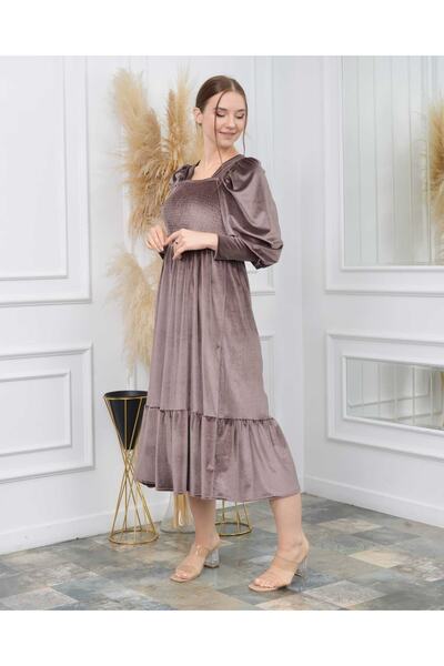 CİXAPLE Imported Elastic Velvet Dress