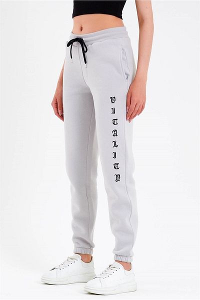 YBG Store Γυναικεία αθλητική φόρμα με στάμπα Jahr Marc Oversize Γκρι