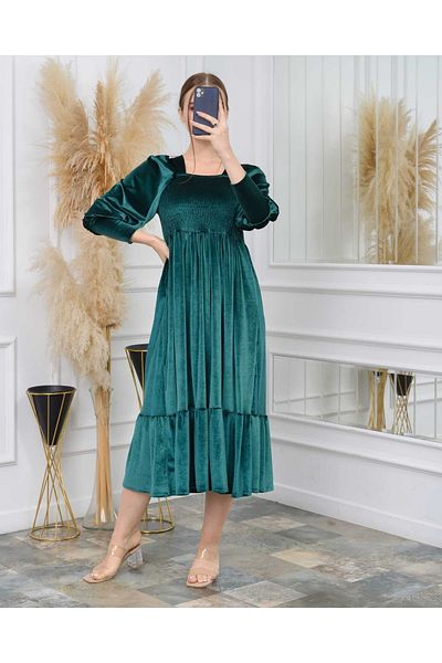 CİXAPLE Imported Elastic Velvet Dress