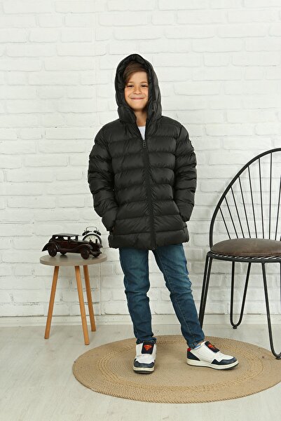 PIQUE Erkek Çocuk Kürk Astarlı Kapüşonlu Şişme Mont Ivanboy