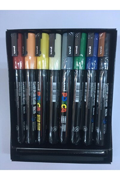 Uni Posca Pc-3M 0.9-1.3 mm Water Based Painting Marker Set Earth Colors 7+1 Colors