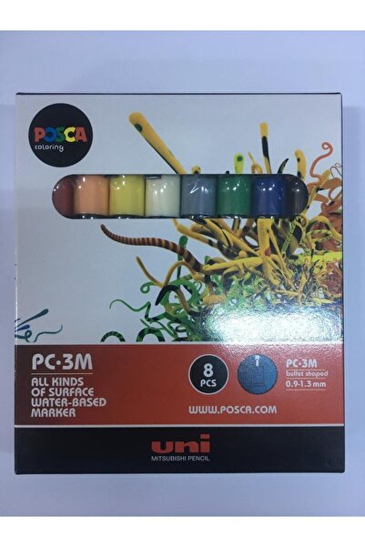 Uni Posca Pc-3M 0.9-1.3 mm Water Based Painting Marker Set Earth Colors 7+1 Colors