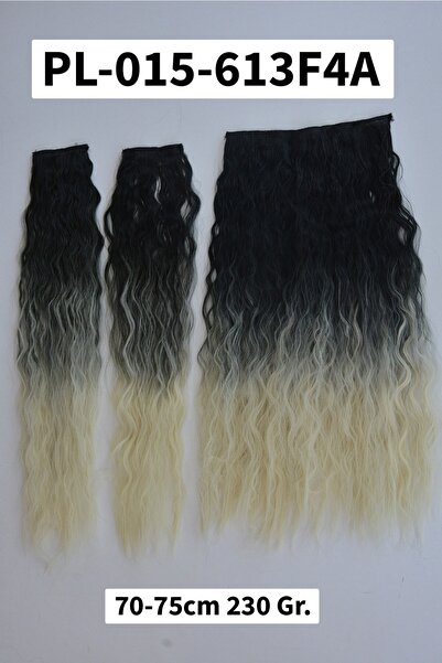 8 Kadına Dair Herşey Siyah Platin Afro Dalgalı Ombreli Uzun Yarım Ay Saç – 3 ...