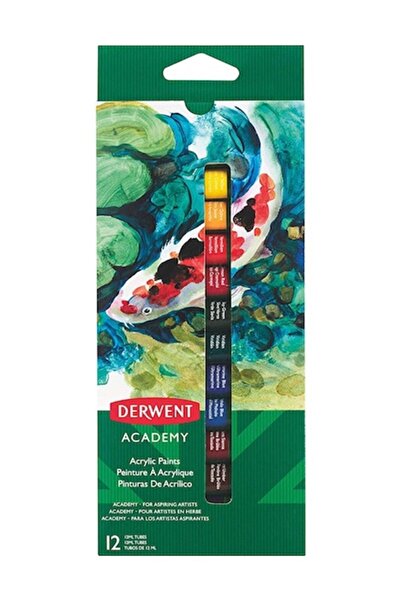 Derwent ΑΚΡΥΛΙΚΑ ΧΡΩΜΑΤΑ 12 ML 12 ΧΡΩΜΑΤΑ ΑΚΑΔΗΜΙΑ