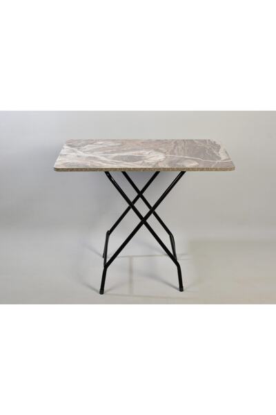 Güzelkan Katlanabilir Kırma Çalışma Masası Beyaz Mermer Desen Grilla 50x80 Katlanabilir Mutfak Masası